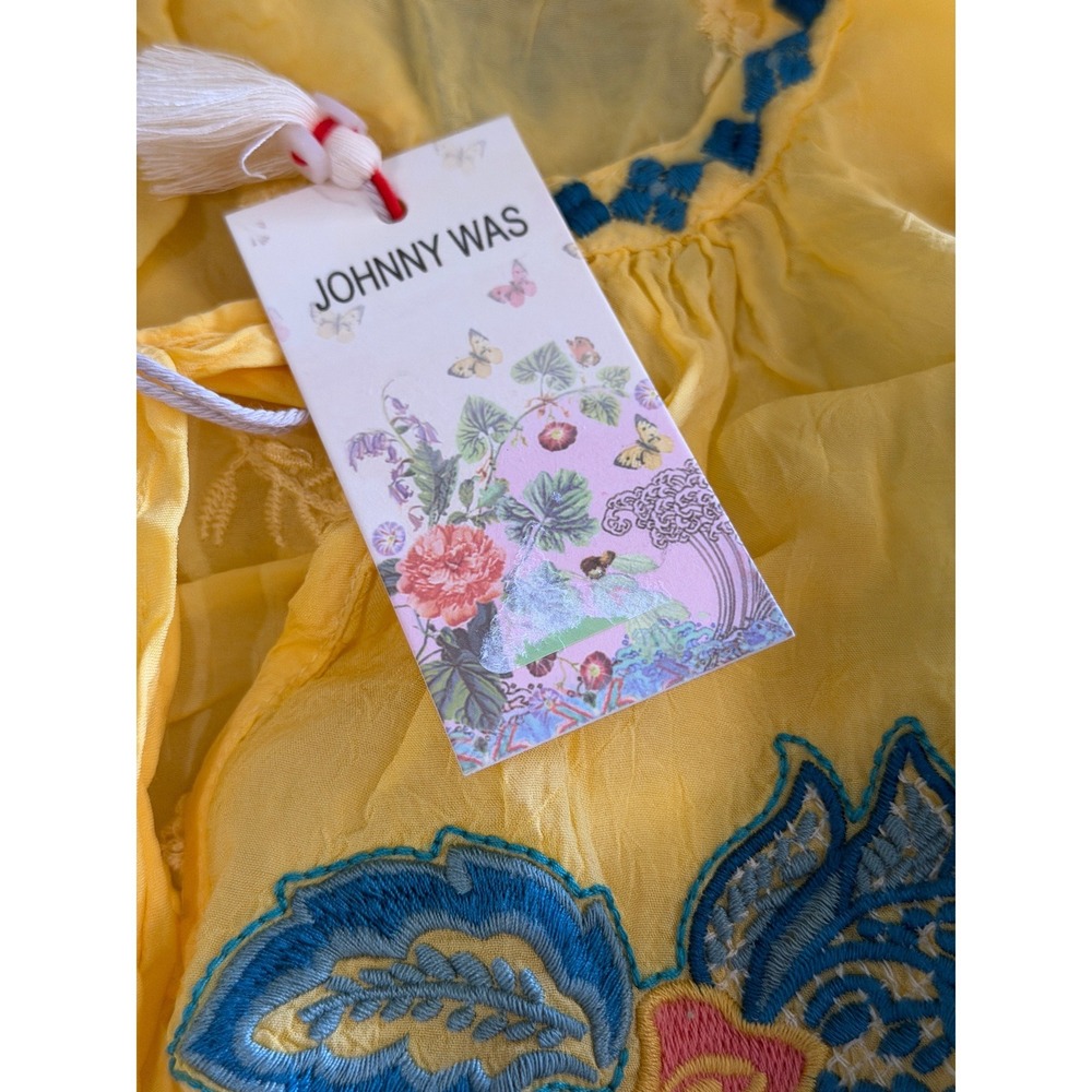 NEW Johnny Was Margot Blouse Odesa Yellow Embroidered Floral Boho Peasant XXL - Picture 9 of 13